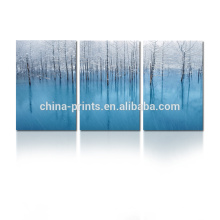 Winter Lake Canvas Art / Modern Triptych Canvas Art / Wall Art pour décoration intérieure